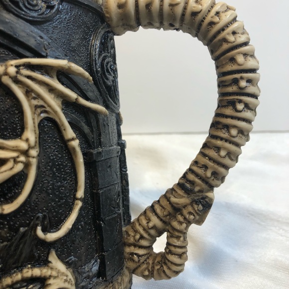 Pacific Giftwar Skeleton Dragon Skull Tankard Stein 16oz Stainless Steel Insert - Picture 6 of 12